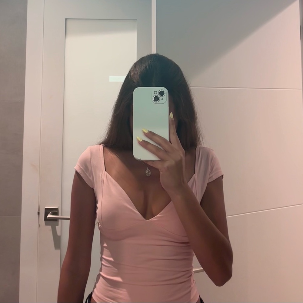 Pink V-Neck Top